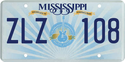 MS license plate ZLZ108