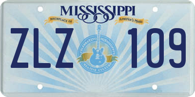 MS license plate ZLZ109