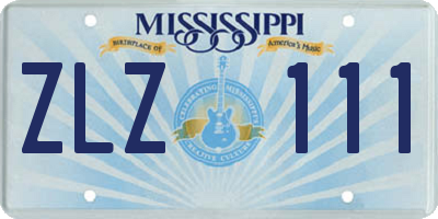 MS license plate ZLZ111