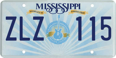 MS license plate ZLZ115