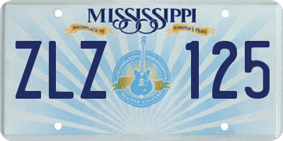MS license plate ZLZ125