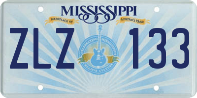 MS license plate ZLZ133