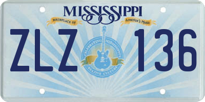 MS license plate ZLZ136