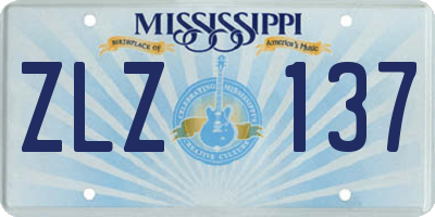 MS license plate ZLZ137