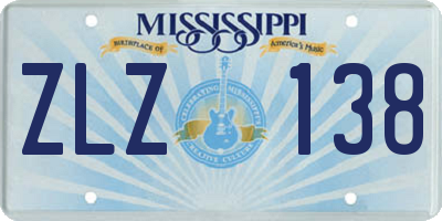 MS license plate ZLZ138