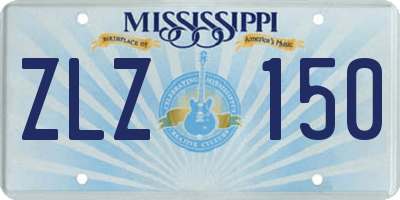 MS license plate ZLZ150