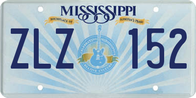 MS license plate ZLZ152