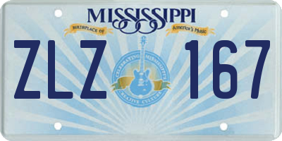 MS license plate ZLZ167