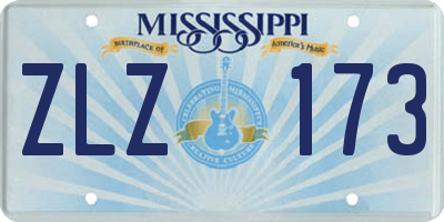 MS license plate ZLZ173