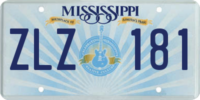 MS license plate ZLZ181