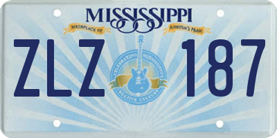 MS license plate ZLZ187