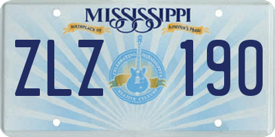 MS license plate ZLZ190