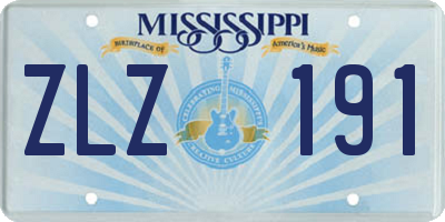 MS license plate ZLZ191