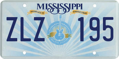 MS license plate ZLZ195