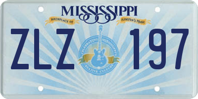 MS license plate ZLZ197