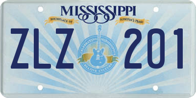 MS license plate ZLZ201