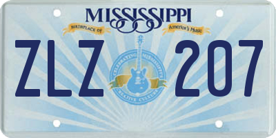 MS license plate ZLZ207