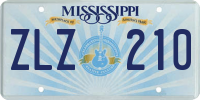 MS license plate ZLZ210