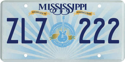 MS license plate ZLZ222