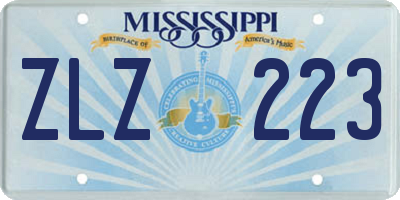 MS license plate ZLZ223