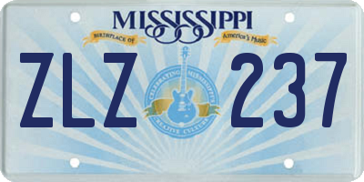 MS license plate ZLZ237