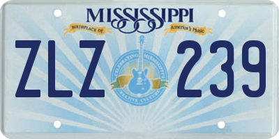 MS license plate ZLZ239