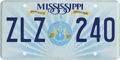 MS license plate ZLZ240