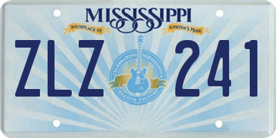 MS license plate ZLZ241