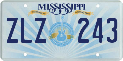 MS license plate ZLZ243