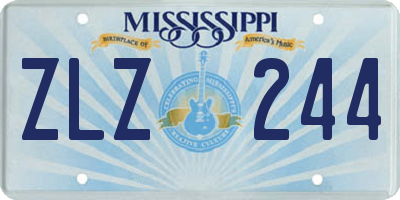 MS license plate ZLZ244