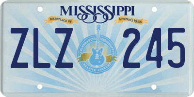 MS license plate ZLZ245