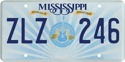 MS license plate ZLZ246
