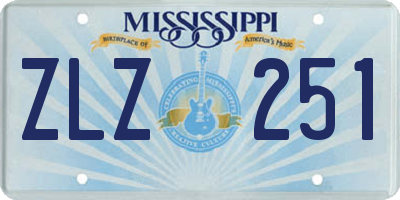 MS license plate ZLZ251