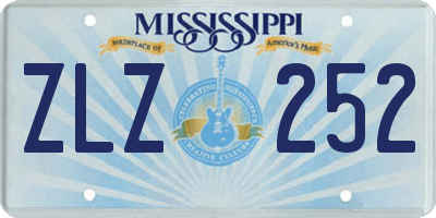 MS license plate ZLZ252