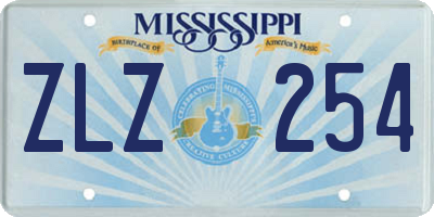 MS license plate ZLZ254