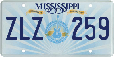 MS license plate ZLZ259