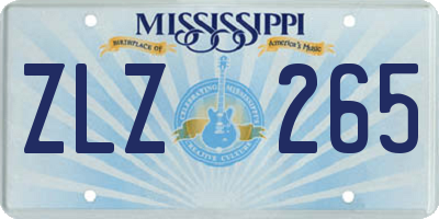 MS license plate ZLZ265