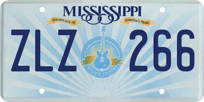 MS license plate ZLZ266