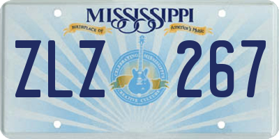 MS license plate ZLZ267
