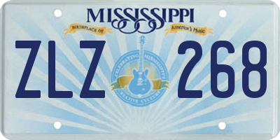 MS license plate ZLZ268