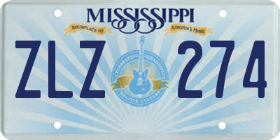 MS license plate ZLZ274