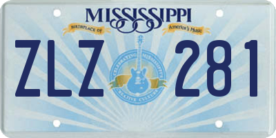 MS license plate ZLZ281
