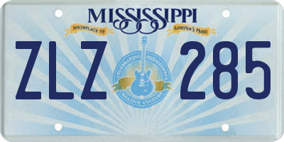 MS license plate ZLZ285