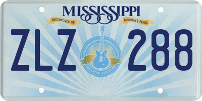 MS license plate ZLZ288