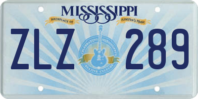 MS license plate ZLZ289