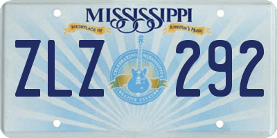 MS license plate ZLZ292