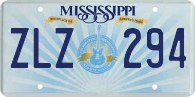 MS license plate ZLZ294