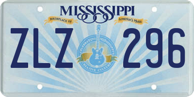 MS license plate ZLZ296