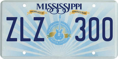 MS license plate ZLZ300
