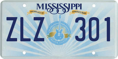 MS license plate ZLZ301